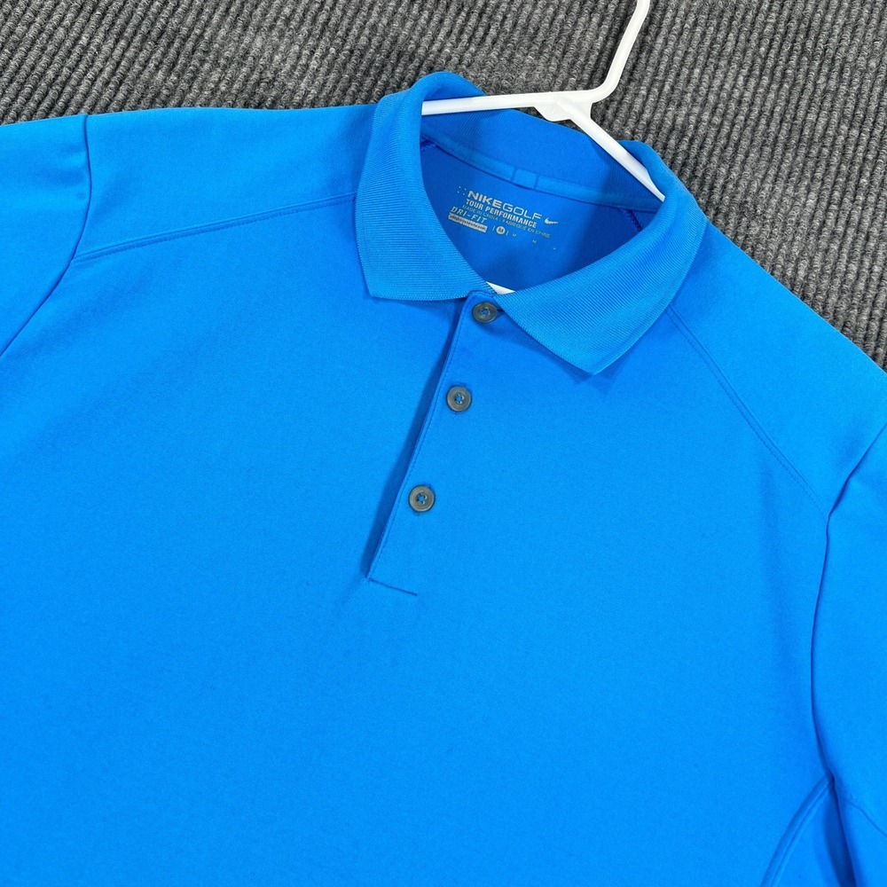 Nike Golf Tour Performance Polo Shirt Mens Medium Blue Short Sleeve Casual